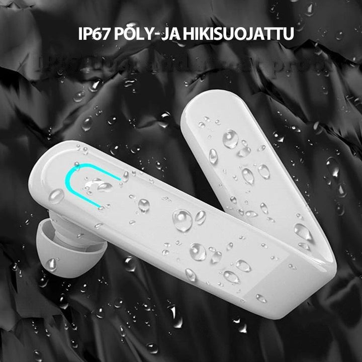 Bluetooth høretelefoner til øret, ergonomiske, IP67 vandtætte, sorte, med støjreduktion, HiFi-lydkvalitet, trådløse, holdbare.