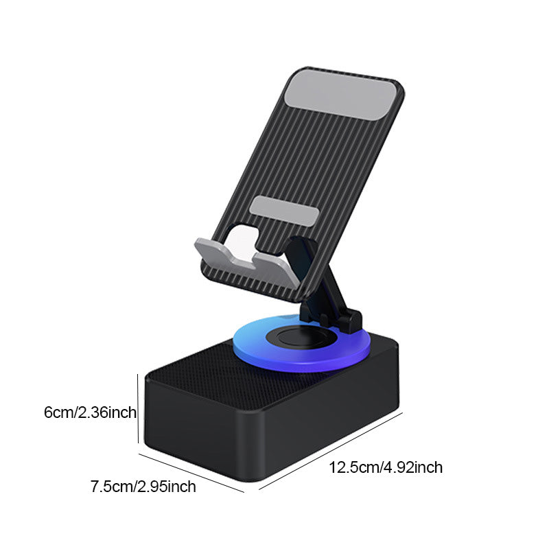 Bluetooth-aktiveret multifunktionel holder grå/sort; minimalistisk, justerbar og kraftfuld basenhed til telefon/tablet