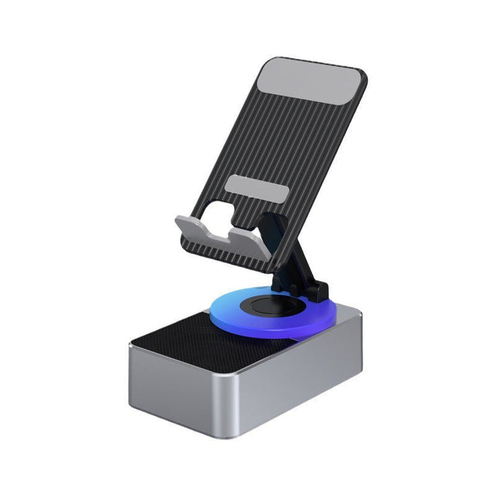 Bluetooth-aktiveret multifunktionel holder grå/sort; minimalistisk, justerbar og kraftfuld basenhed til telefon/tablet