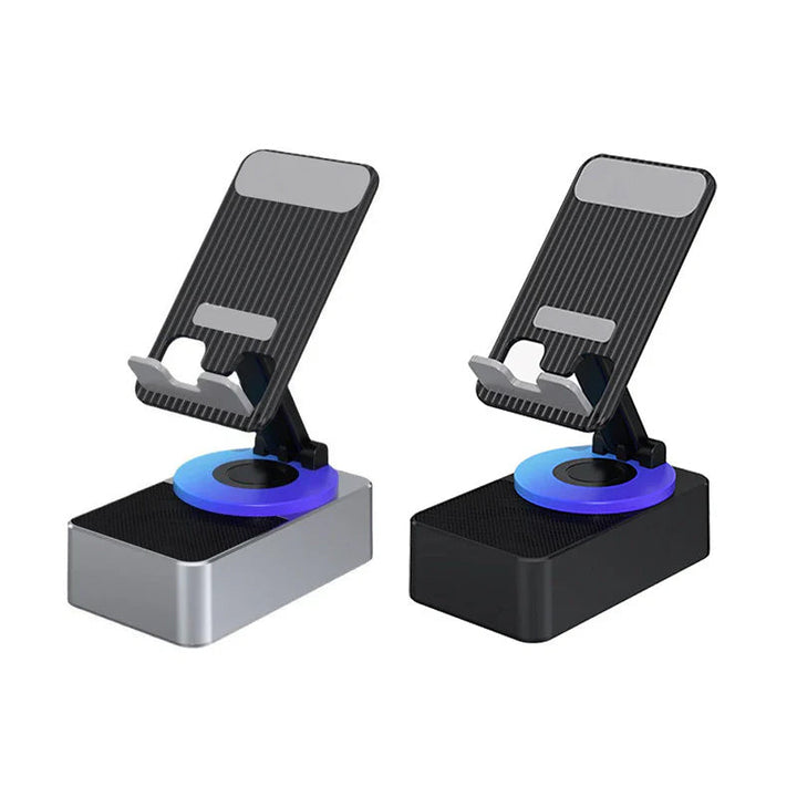 Bluetooth-aktiveret multifunktionel holder grå/sort; minimalistisk, justerbar og kraftfuld basenhed til telefon/tablet