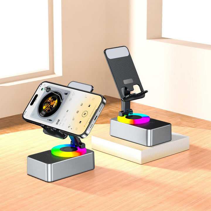 Bluetooth-aktiveret multifunktionel holder grå/sort; minimalistisk, justerbar og kraftfuld basenhed til telefon/tablet