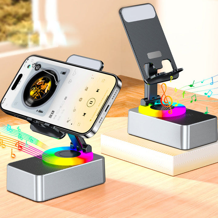 Bluetooth-aktiveret multifunktionel holder grå/sort; minimalistisk, justerbar og kraftfuld basenhed til telefon/tablet