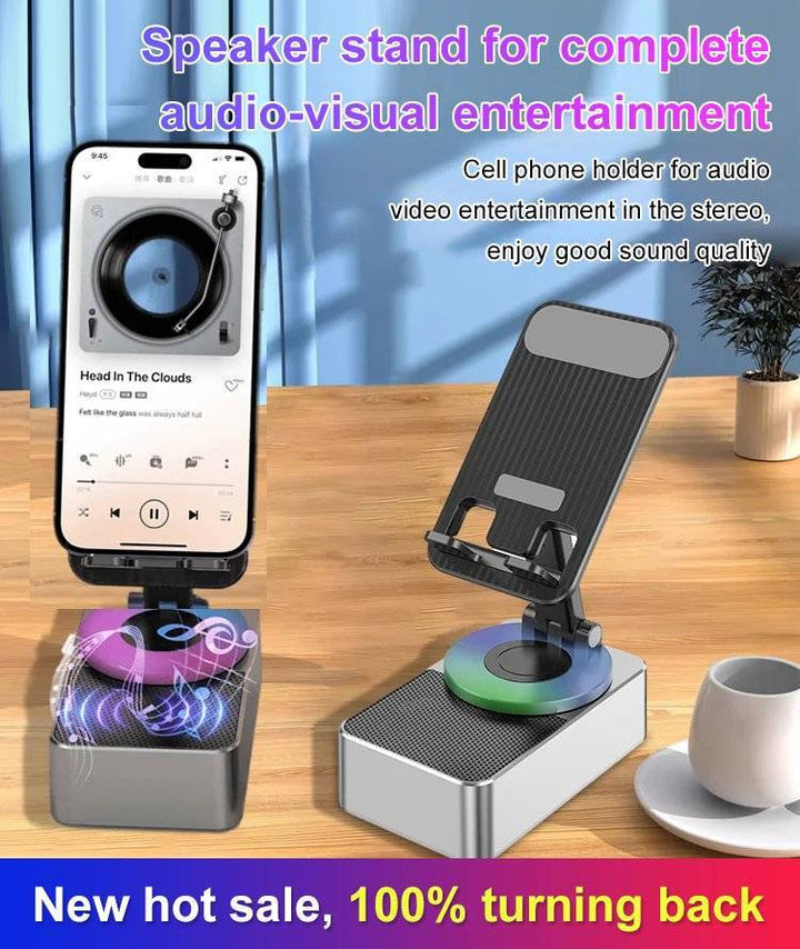 Bluetooth-telefonteline harmaa/musta, tukeva pidike, langaton musiikkisoitin, älypuhelimille, sisustukseen sopiva moderni muo