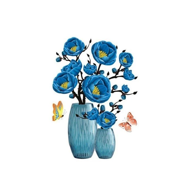 DIY Plante Vase 3D Stereoskopiske Klistermærker til boligindretning, levende 3D-effekt med blomster- og plantemotiver, moderne naturinspireret dekoration
