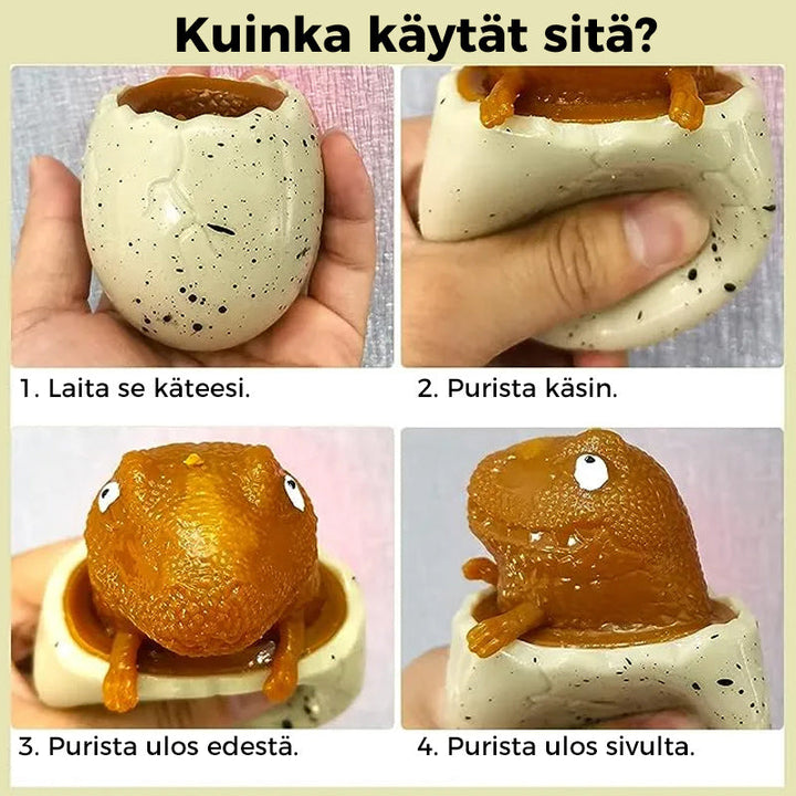Dinosauruksen munan muotoinen stressilelu, satunnainen väri, TPR-materiaali, tuo visuaalista iloa työpöydälle.
