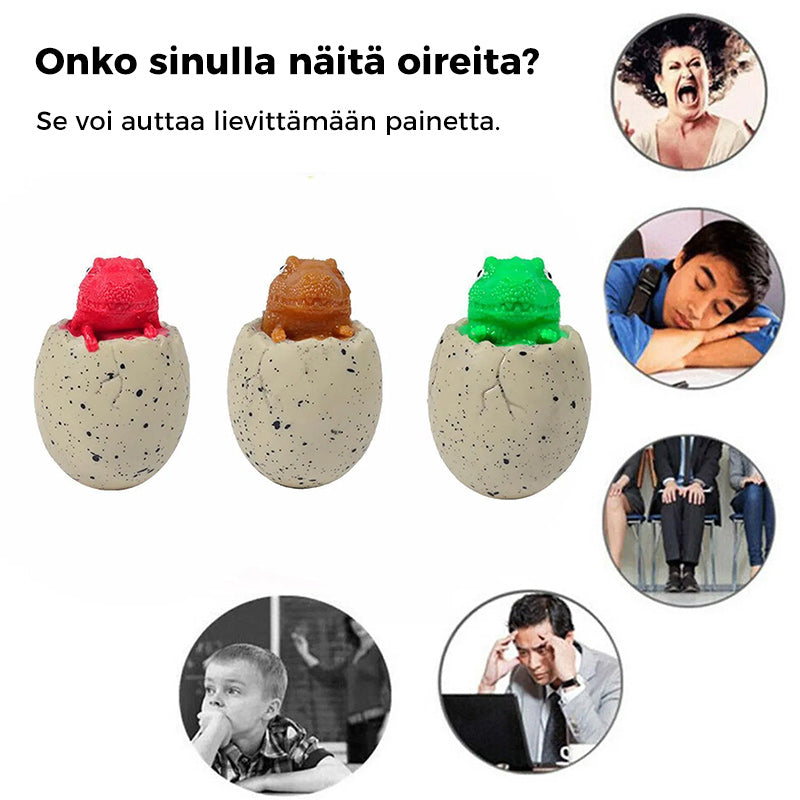 Dinosauruksen munan muotoinen stressilelu, satunnainen väri, TPR-materiaali, tuo visuaalista iloa työpöydälle.
