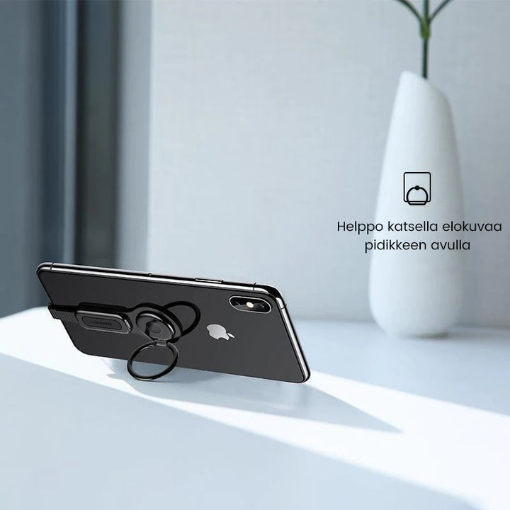 Dual Lightning til mænd: sølvfarvet 4-i-1 adapter, to Lightning-porte, magnetisk ring-adapter, kompakt design