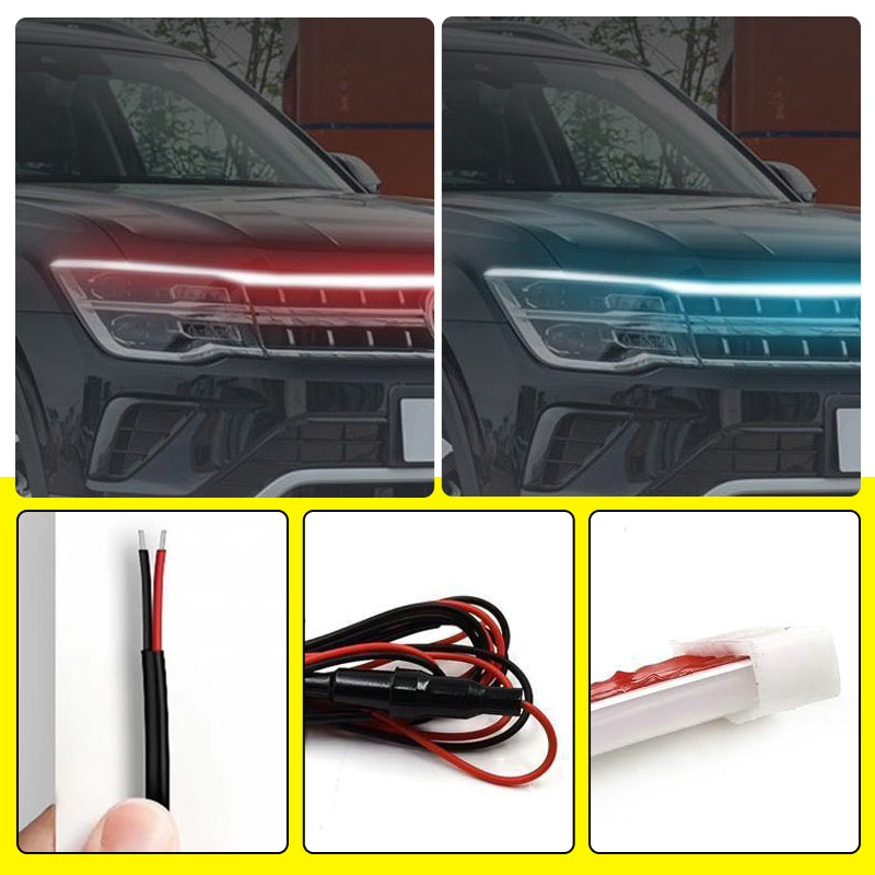 "Dynaamiset LED-nauhavalot autoon, vedenpitävät ja värikkäät, 200cm pitkä LED-nauha moderniin tyyliin."