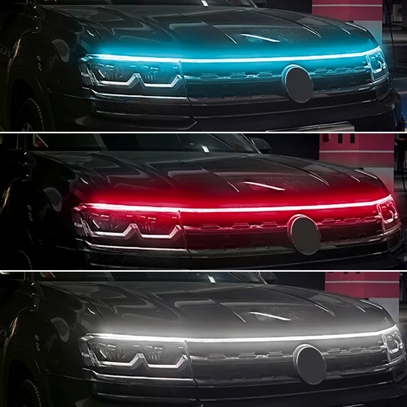 "Dynaamiset LED-nauhavalot autoon, vedenpitävät ja värikkäät, 200cm pitkä LED-nauha moderniin tyyliin."
