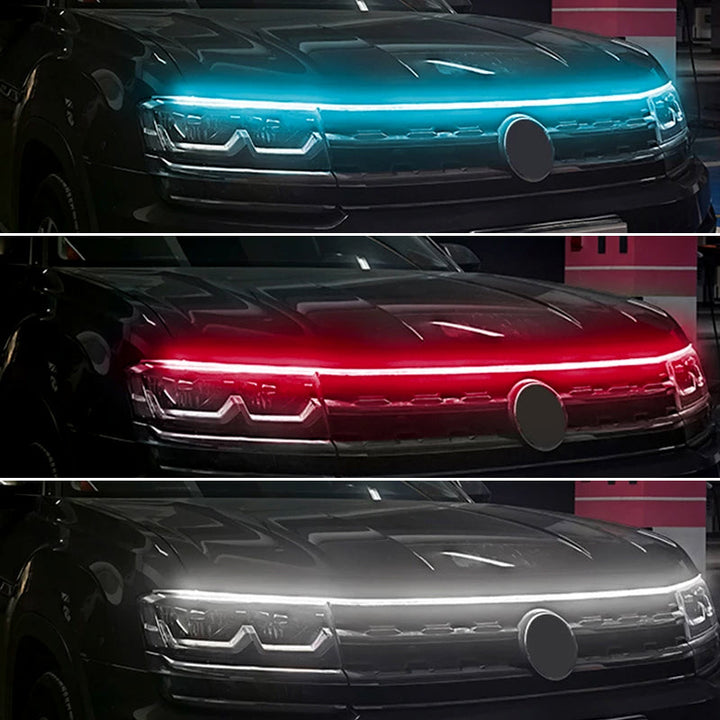 "Dynaamiset LED-nauhavalot autoon, vedenpitävät ja värikkäät, 200cm pitkä LED-nauha moderniin tyyliin."