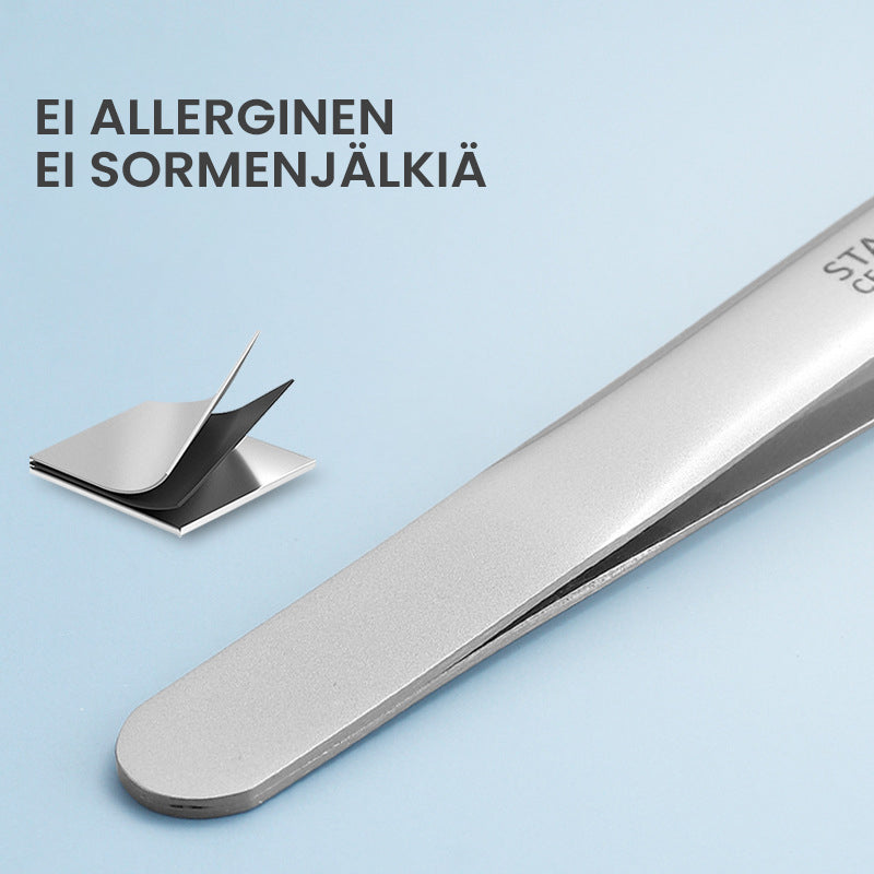 Dame ultrapræcisionspincet til skønhedspleje, tynde tyske spidser, påfuglemønster, rustfrit stål