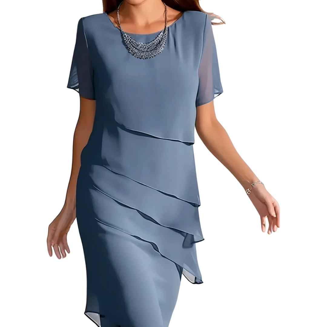 Elegant damekjole i chiffon - bagside