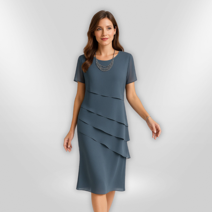 Elegant damekjole i chiffon - detalje