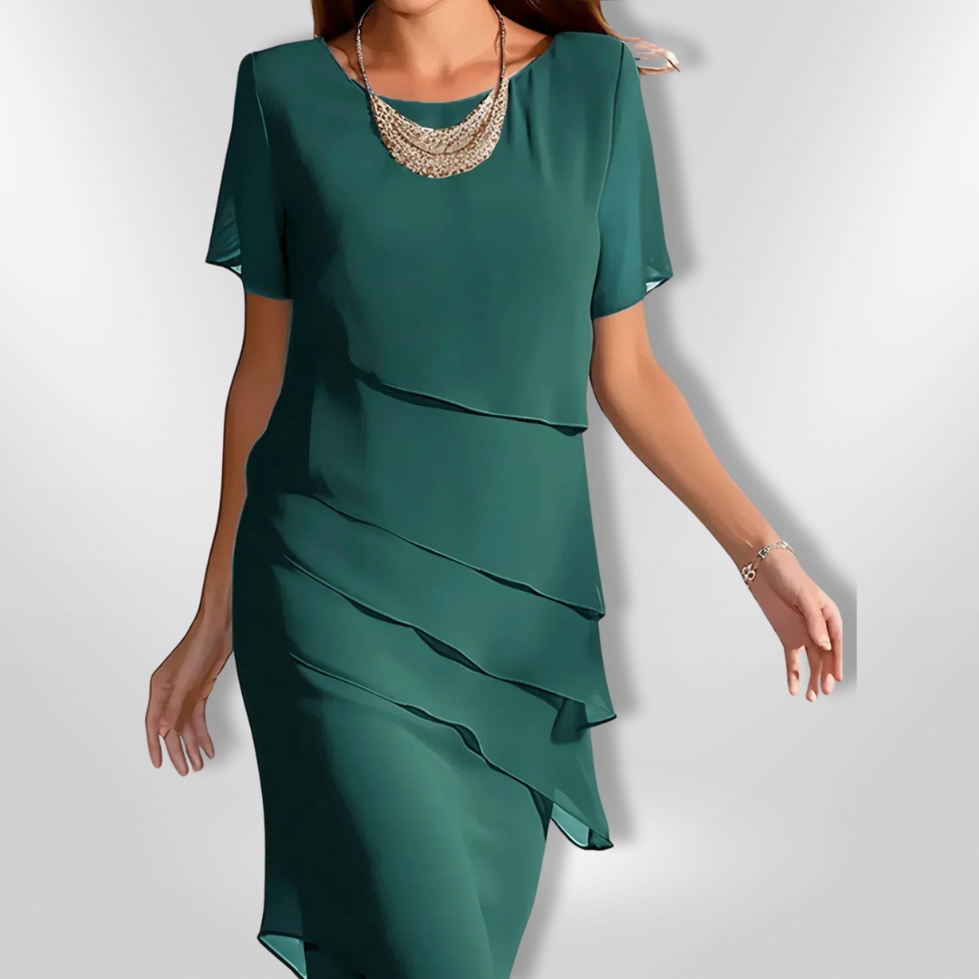 Elegant damekjole i chiffon - udsmykning