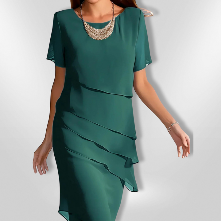 Elegant damekjole i chiffon - udsmykning