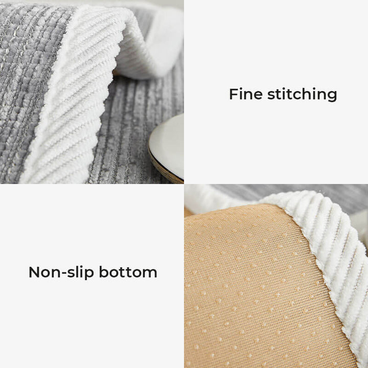 Elegantti raidallinen chenille-sohvapeite lemmikeille, beige väri, kestävä ja suojaa lemmikkien naarmuilta.