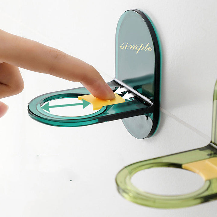 Elegant plastik bruser gel holder, tilgængelig i mørkegrøn og lysegrøn, passer til forskellige flaskestørrelser og indretninger.