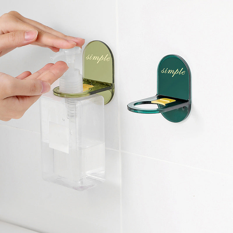 Elegant plastik bruser gel holder, tilgængelig i mørkegrøn og lysegrøn, passer til forskellige flaskestørrelser og indretninger.