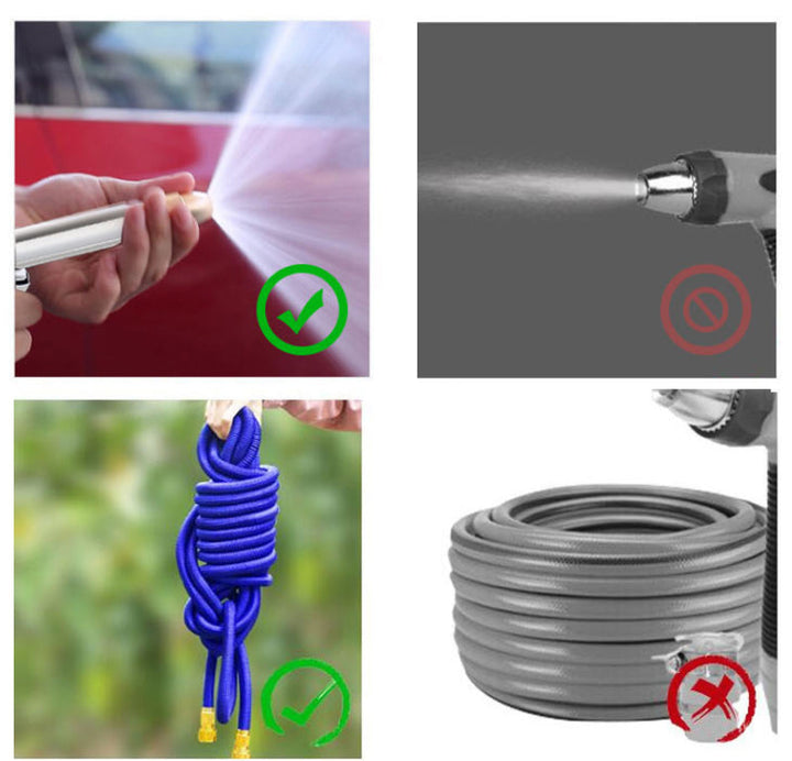 Ergonomisk multifunktionel bilvask-sprinkler med kobberspids og metalramme, justerbare sprøjtemønstre.