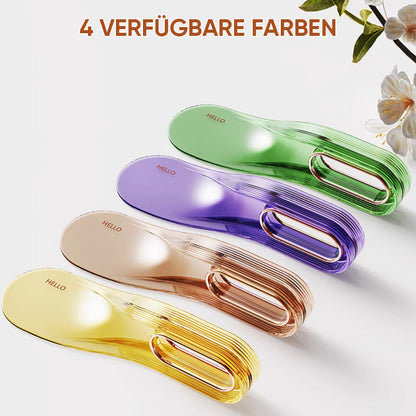 Ergonominen patjan nostotyökalu, keltainen, vihreä, violetti, ergonominen muotoilu, kestävää muovia, kevyt ja kestävä.