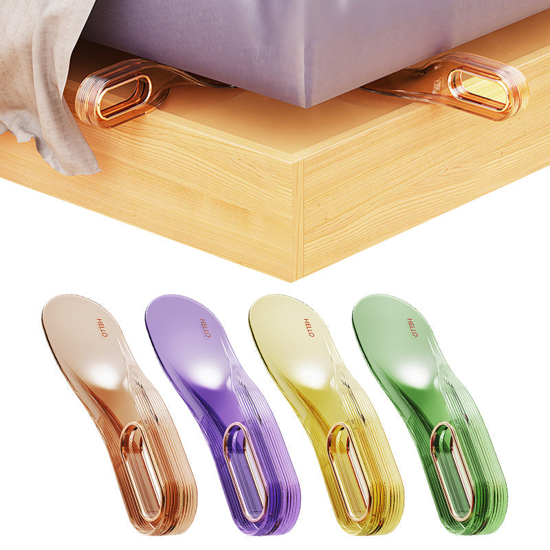 Ergonominen patjan nostotyökalu, keltainen, vihreä, violetti, ergonominen muotoilu, kestävää muovia, kevyt ja kestävä.