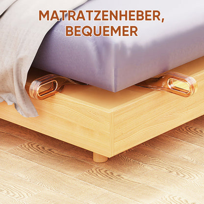 Ergonominen patjan nostotyökalu, keltainen, vihreä, violetti, ergonominen muotoilu, kestävää muovia, kevyt ja kestävä.