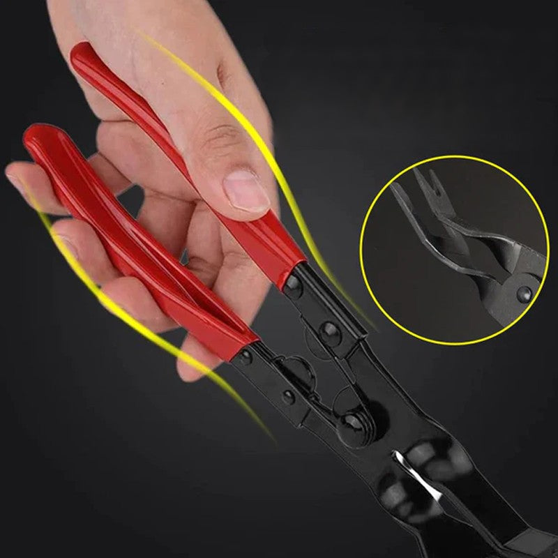 "Ergonomiset mustat niittipihdit terässeoksesta, ihanteelliset autojen ja huonekalujen korjaukseen, liukumaton ote."