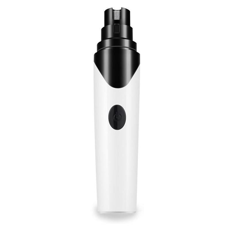 Meget støjsvag USB-opladelig negleklipper til kæledyr, kompakt design, aftagelig slibeskive og beskyttelsesdæksel.