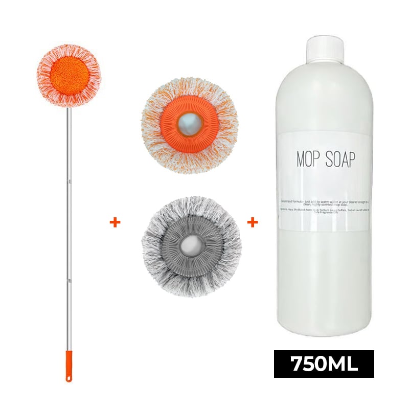 Meget duftende moppesæbe, blomster- og citrusduft, hvid flaske, effektiv og miljøvenlig rengøring