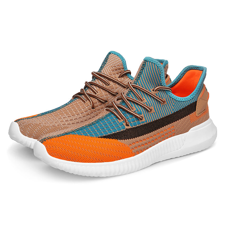 Herre orange sneakers, casual og stilfuldt look, polstret indersål, skridsikker sål.
