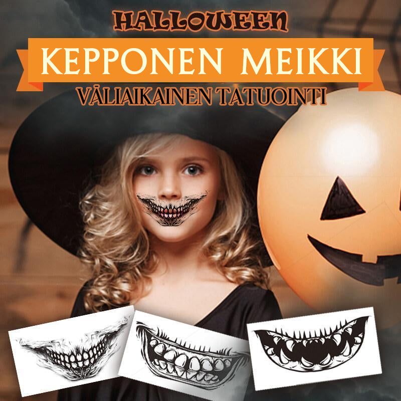 Halloween klistermærke tatueringer, skræmmende og realistiske designs dekorerer huden nemt til udklædning.