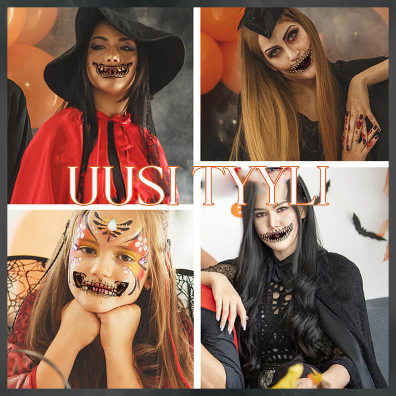 Halloween klistermærke tatueringer, skræmmende og realistiske designs dekorerer huden nemt til udklædning.