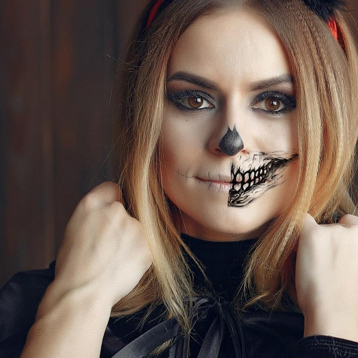 Halloween klistermærke tatueringer, skræmmende og realistiske designs dekorerer huden nemt til udklædning.
