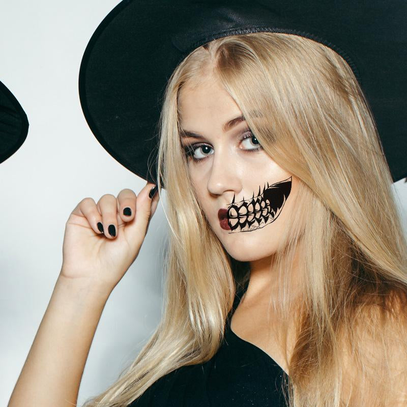 Halloween klistermærke tatueringer, skræmmende og realistiske designs dekorerer huden nemt til udklædning.