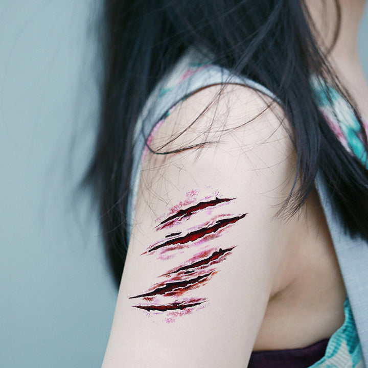 Halloween klistermærke tatueringer, skræmmende og realistiske designs dekorerer huden nemt til udklædning.