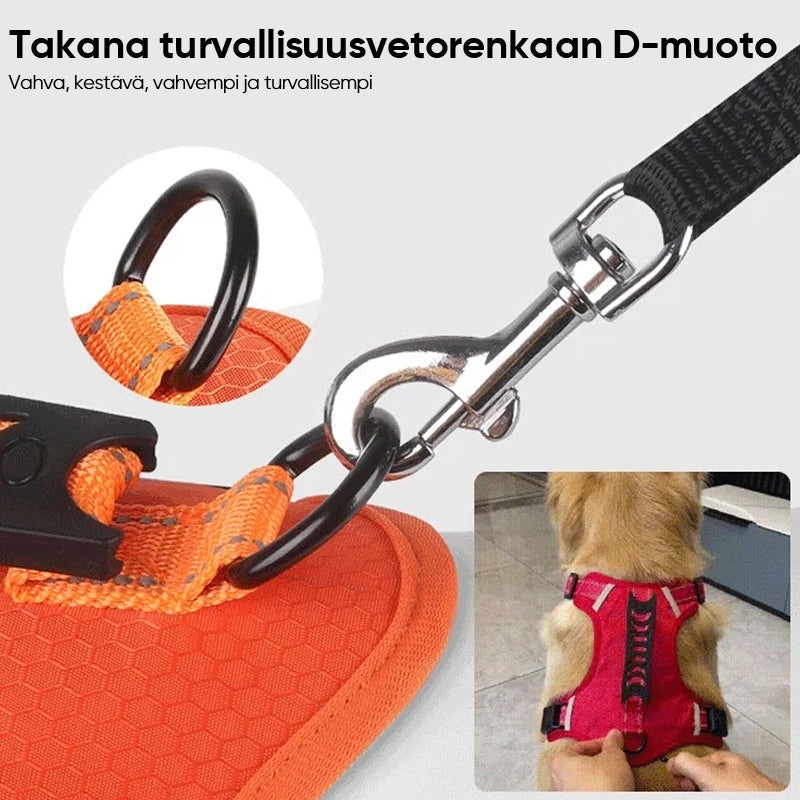 Heijastava koiran valjas punaisena, sopii XS-XL kokoihin.