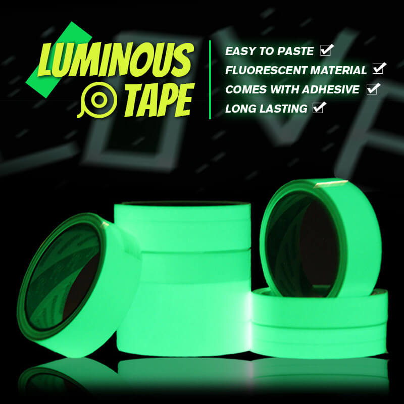 Unisex reflekterende tape lavet af PET-materiale, grøn eller blågrøn, multifunktionel og lysende klart i mørke.