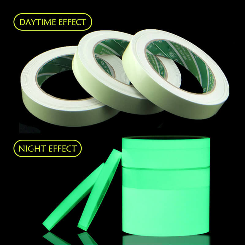 Unisex reflekterende tape lavet af PET-materiale, grøn eller blågrøn, multifunktionel og lysende klart i mørke.