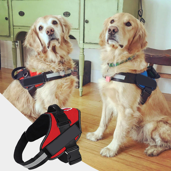 Reflekterende hundesele i forskellige farver, synlig i tusmørke, blødt mesh-stof, komfortabel og sikker for alle hunde.