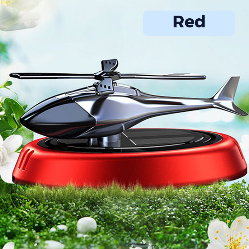 Helikopter-formet bil luftfriskere, lydløs, soldrevet, rund design spreder effektivt duft.
