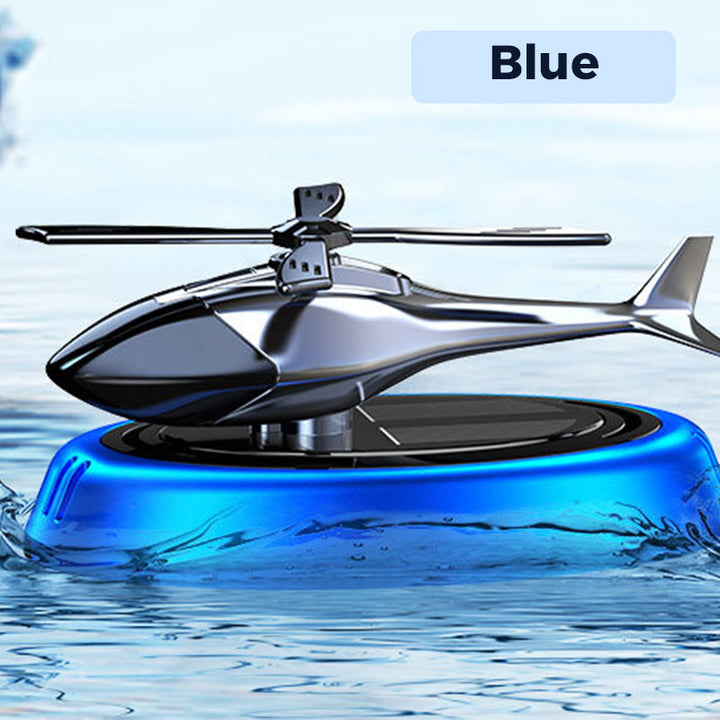 Helikopter-formet bil luftfriskere, lydløs, soldrevet, rund design spreder effektivt duft.