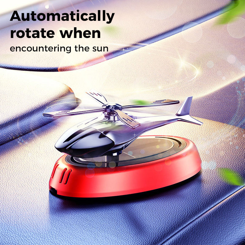 Helikopter-formet bil luftfriskere, lydløs, soldrevet, rund design spreder effektivt duft.
