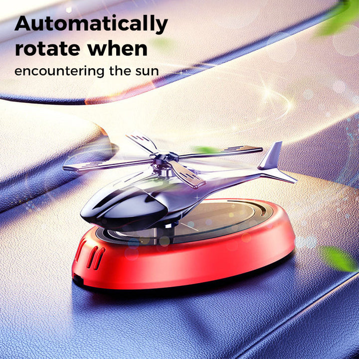 Helikopter-formet bil luftfriskere, lydløs, soldrevet, rund design spreder effektivt duft.