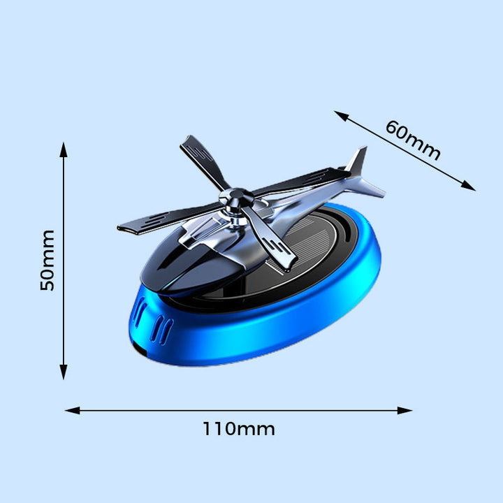 Helikopter-formet bil luftfriskere, lydløs, soldrevet, rund design spreder effektivt duft.