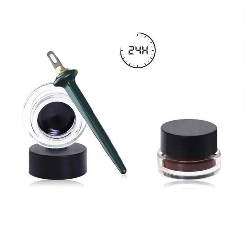 Dame Let-Spread Eyeliner Pencil, black and brown, with soft curved applicator for beautiful lining.