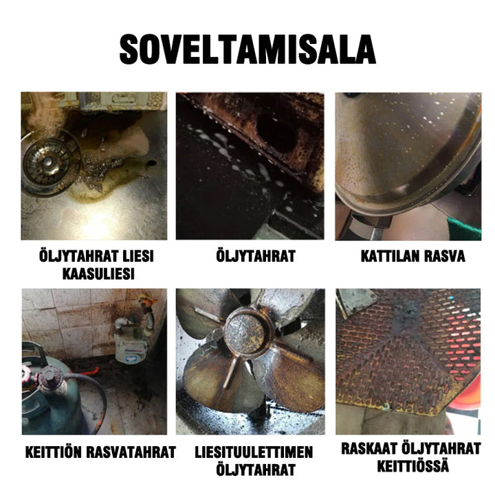 Brugervenlig skummende rensespray, hvid flaske, blåt sprayhoved, til rengøring af hjemmets overflader.