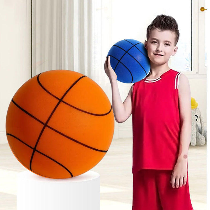 Stille basketbold af PU-skum, levende farver, perfekt til indendørs træning, blød bounce, fås i forskellige størrelser.