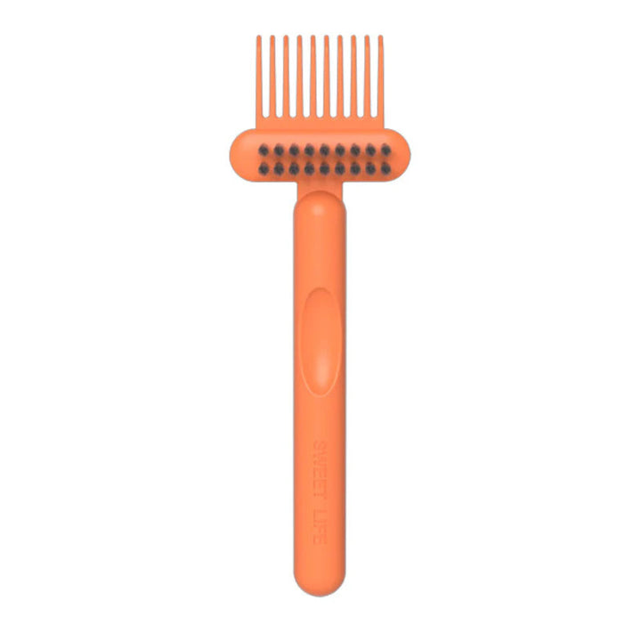 Børste til rengøring af hårbørster, holdbart håndtag, orange, grå, grøn, kompakt størrelse, effektiv rengøring til mænd og kvinder.