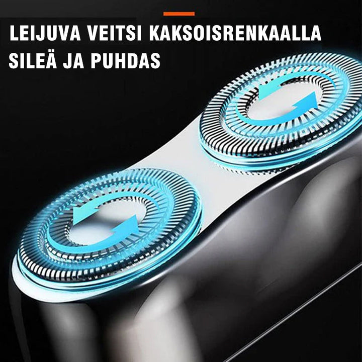 Sølv genopladelig minibarbermaskine, kompakt og stilfuld, med moderne design og holdbar metallegering.