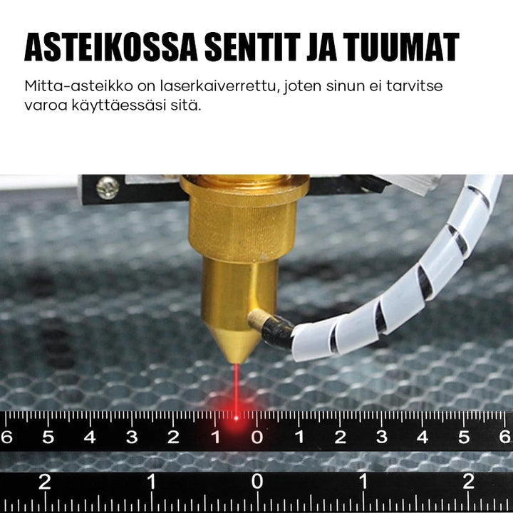 "Hopeanvärinen alumiininen kulmanmittausviivotin, säädettävät varret, laserkaiverretut tuuma- ja senttimittaukset, DIY-työkal